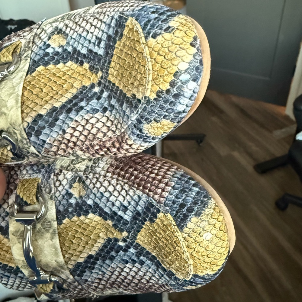 Steve Madden Snakeskin Pattern Loafers with Metal Bit - Picture 8 of 9